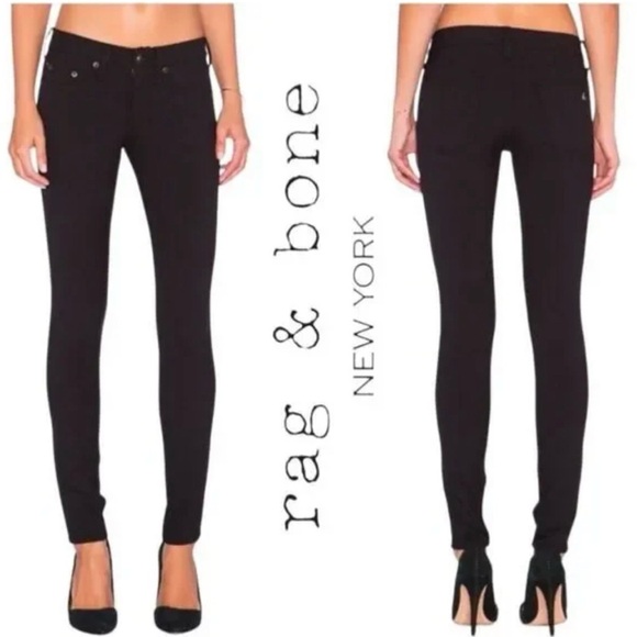 rag & bone Denim - Rag & Bone Skinny Stretch Jeans (Black, 26)